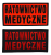 RATOWNICTWO MEDYCZNE emblematy 20x10 na tkaninie FLUO czarny napis oraz na czarnej czerwony napis